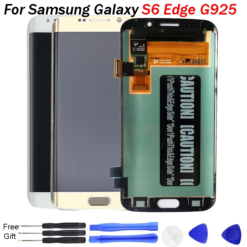 OLED дисплей для SAMSUNG Galaxy s6 edge G925 G925F G925I ЖК дигитайзер в сборе с рамкой G925|Экраны