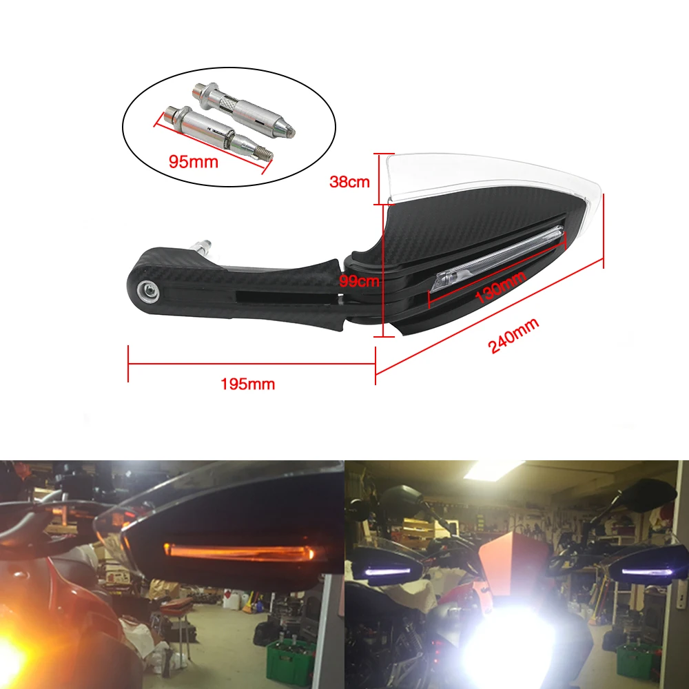 ZS MOTOS 7/" 22 мм, светодиодный алюминиевый руль для мотоцикла, защита для рук, светодиодный светильник, универсальная защита для рук