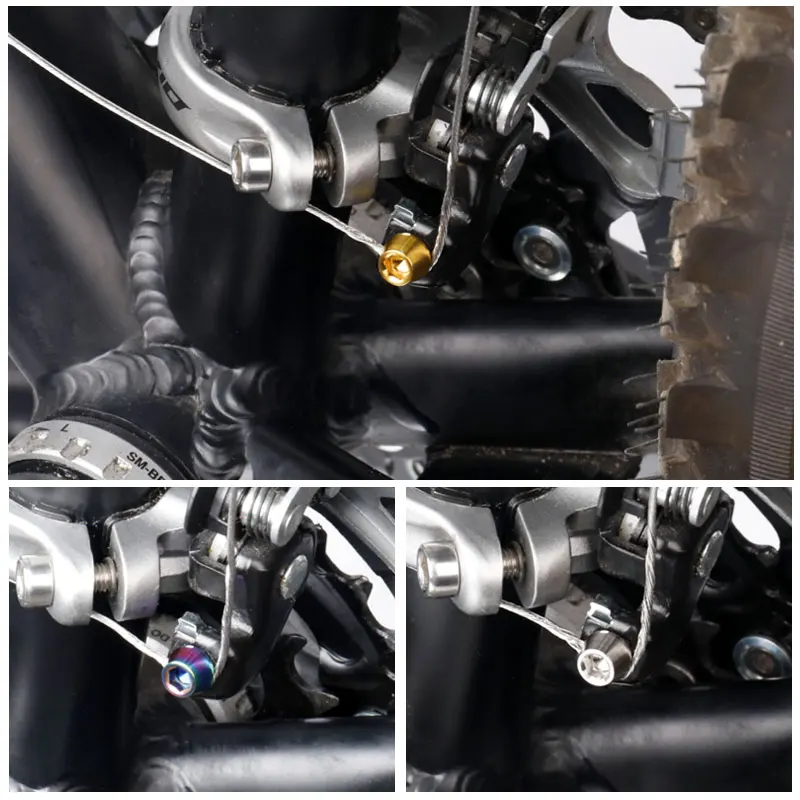 Deemount Ti TC4 болты M5* 9 с шестигранной головкой для крепления кабеля переключения передач для велосипеда MTB дорожный велосипед запчасти переключатель кабеля титановые винты 2 шт