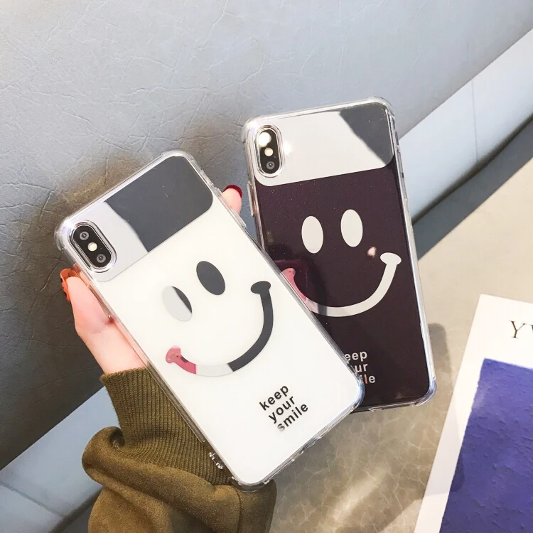 Зеркальный смайлик Funda iphone 7 Чехол imd чехол для телефона 6 S 8 Plus X Xr XS максимальный