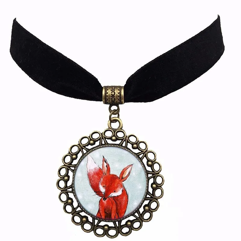 Высокое качество стеклянный купольный воротник создание акварель лесной Винтаж