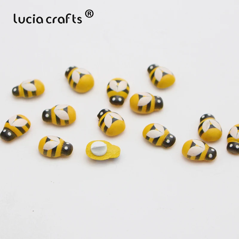 Lucia crafts 25 шт 9*13 мм нарисованный мультфильм жук деревянная поделка наклейка-спонж Декор DIY аксессуары для скрапбукинга E1312