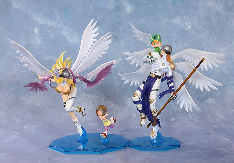 Горячая аниме мультфильм Цифровой Монстр digimons angewomon и Хикари/angemon и Такэру фигурку Детские игрушки без коробки 22 см(китайский Версон