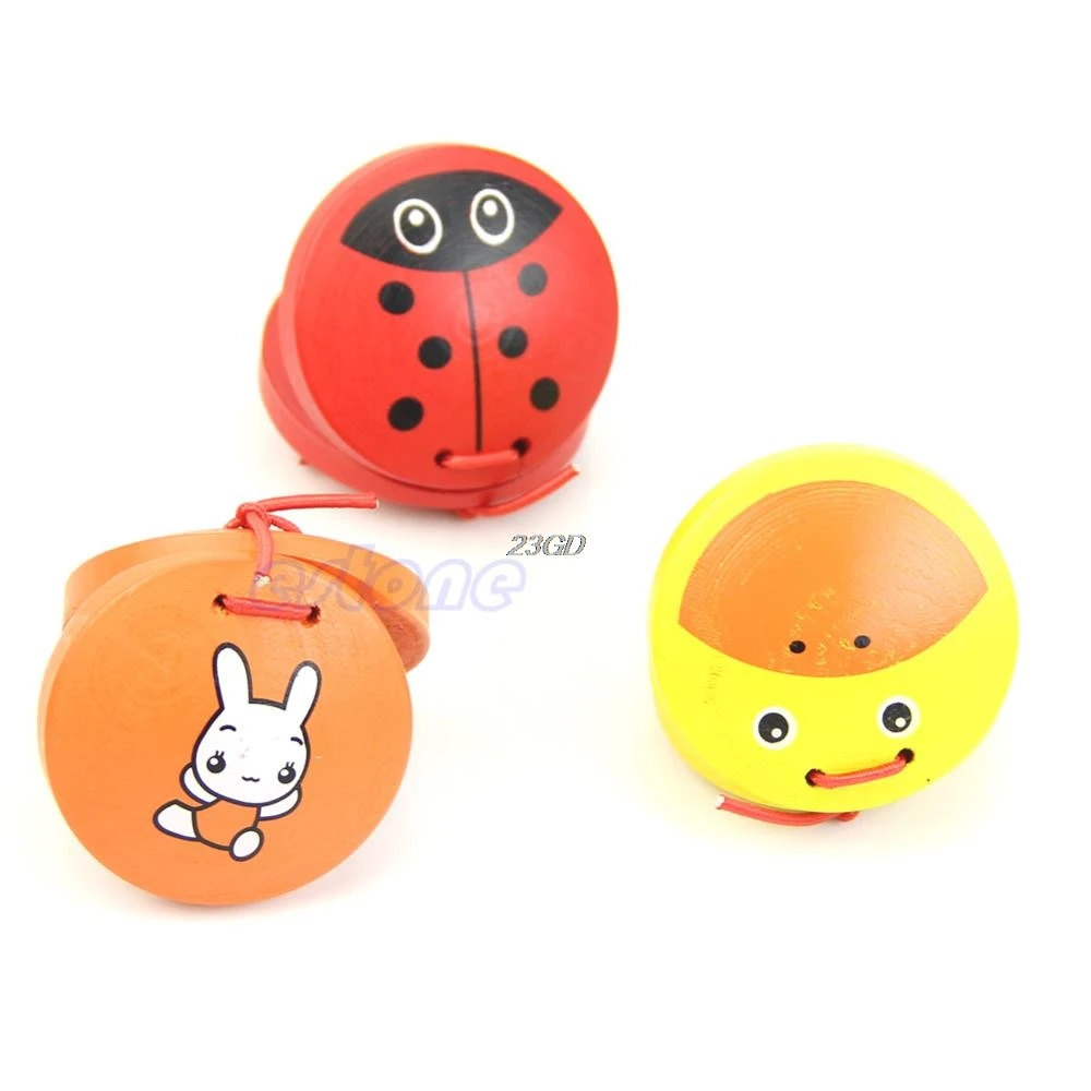 kid toy Детские Мультяшные деревянные кастаньеты, игрушка, музыкальный ударный инструмент, подарок - Цвет: kid toy