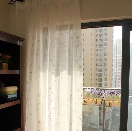 Французский деревенский качественный белый вышитый занавес из льна и хлопка