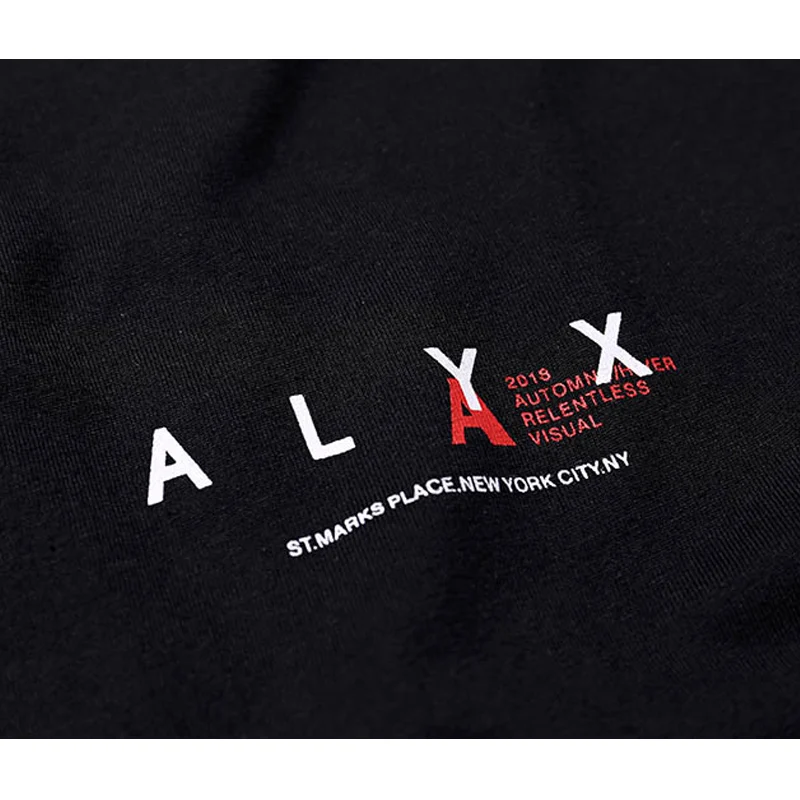 S19-ALYX-AAM ALYX женская мужская повседневная хлопковая футболка с коротким рукавом