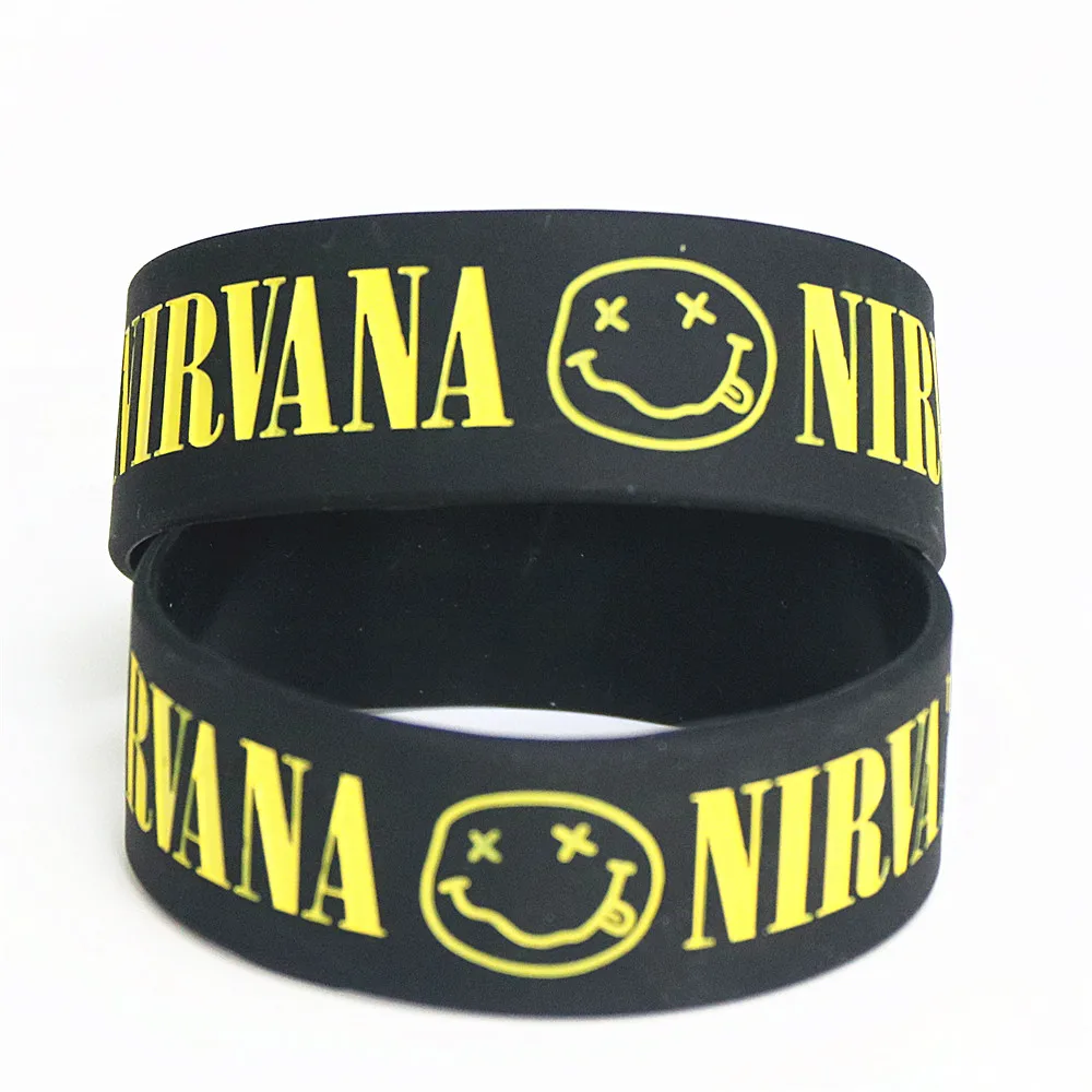 LUKENI Лидер продаж 1 шт. NIRVANA силиконовый браслет широкие силиконовые браслеты и браслеты музыкальные вентиляторы женские мужские ювелирные изделия SH069