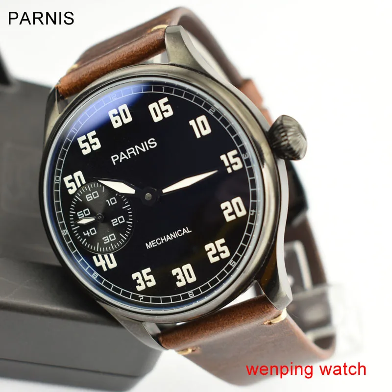 

Мужские наручные часы PARNIS 6497 с коричневым кожаным ремешком, 44 мм, W2529