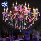 DX красочная хрустальная люстра светильник ing блеск хрустальная люстра романтический Хрустальная люстра современные Кухня люстра светильник