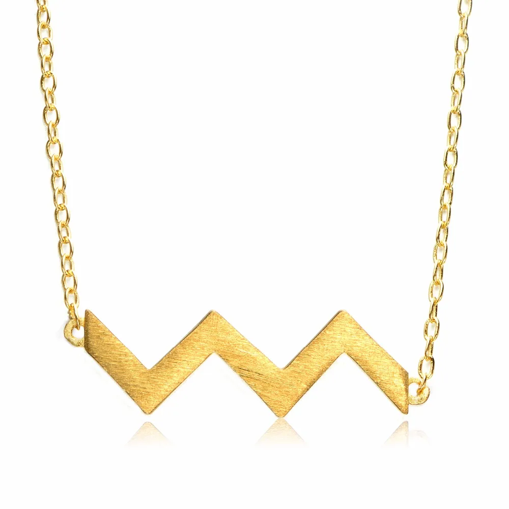 Dormith серебро 925 пробы классический кулон с волной ожерелье для женщин 18k