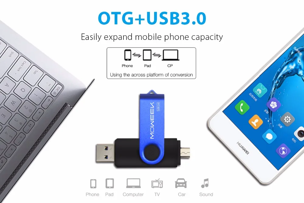 Moweek модный OTG флеш-накопитель 128 ГБ USB3.0 флеш-накопитель 32 Гб 16 Гб металлическая Флешка 8 Гб вращающаяся карта памяти U диск для Android OTG