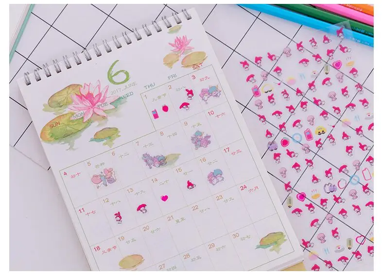 Прекрасный My Melody маленький близнец звезды декоративные ПВХ наклейки DIY планировщик дневник скрапбук индекс телефон Стикеры для альбомов Escolar