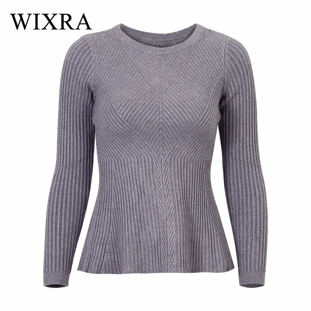 Женский базовый пуловер Wixra весенне-осенние однотонные свитера и пуловеры