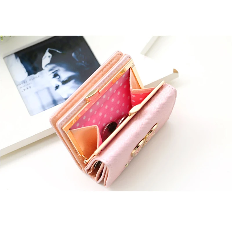 Новый женский кошелек с кроличьими ушками стильный короткий бумажник складная