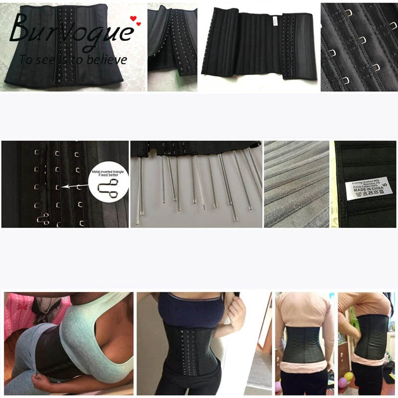 Burvogue, латексный корсет 9-25 со стальными косточками, контроль талии, корсет под грудь, талия, Cincher, сексуальные корсеты и бюстье, Женский корсетный корсет, Бурлеск