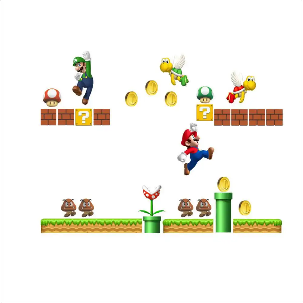 ZYPA1444 Съемные настенные наклейки super mario bros для детской комнаты, спальни, гостиной, детской комнаты, домашний декор, наклейки с рисунками виниловая настенная живопись - Цвет: ZYPA1444