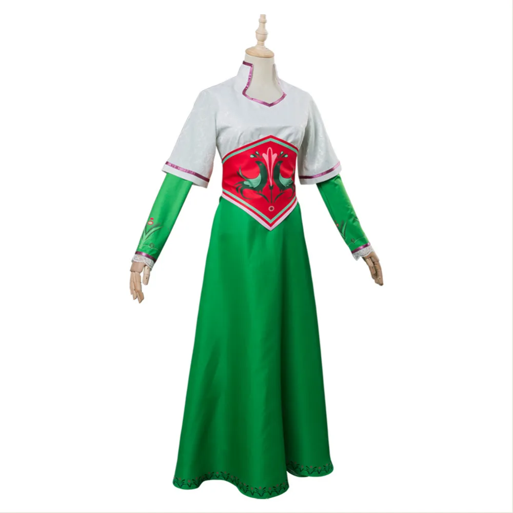 The Stolen Princess Mila Outfit Cosplay Costume Dress Suit Green Gown Uniform Adult Women Halloween Carnival Costumes(No Pants) |
