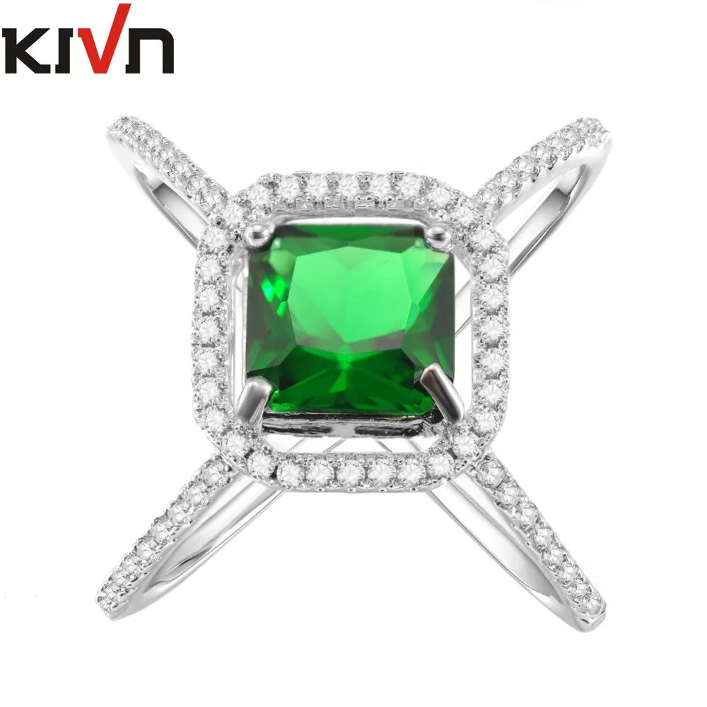 KIVN модные ювелирные изделия крест над Синий CZ кубический цирконий для женщин