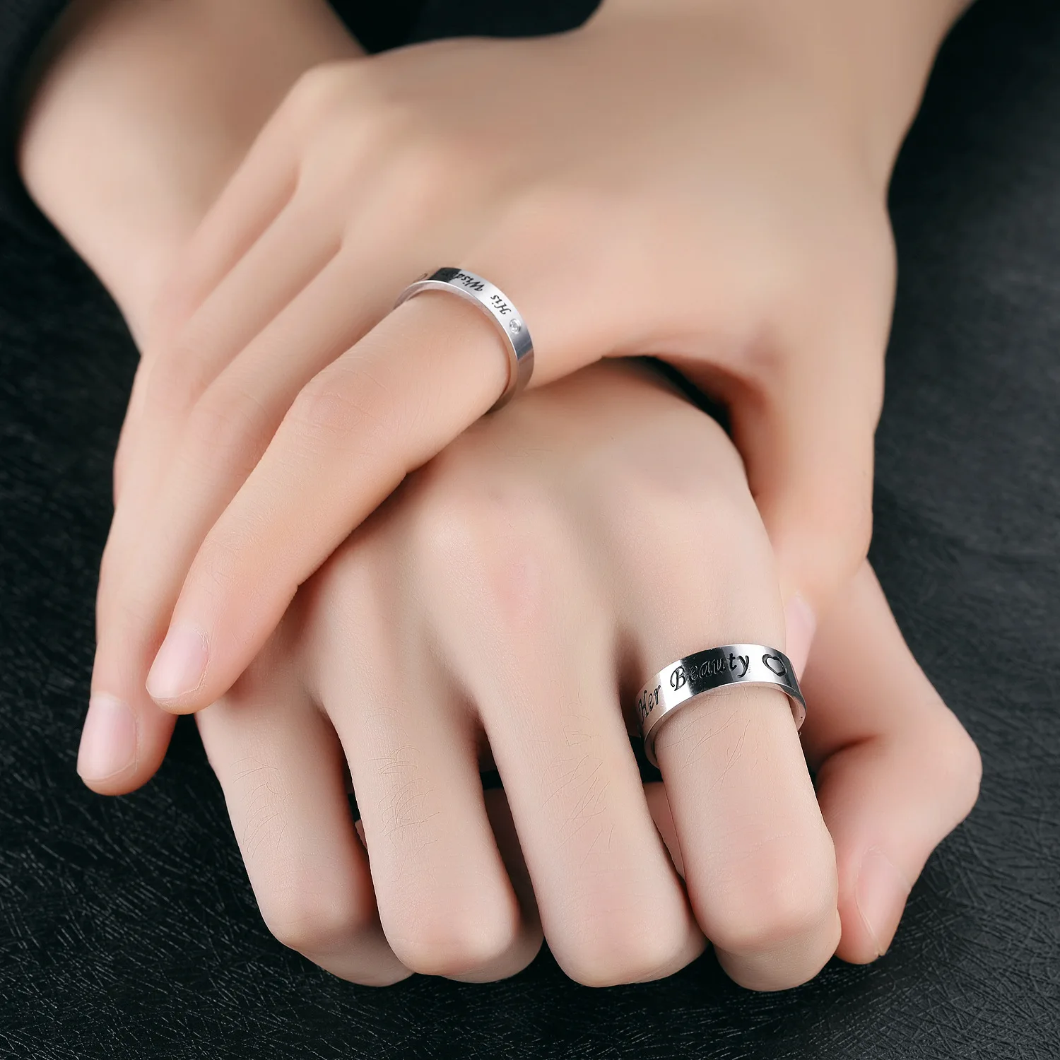 Кольцо из нержавеющей стали для пары Her beauty His wisdom | Украшения и аксессуары