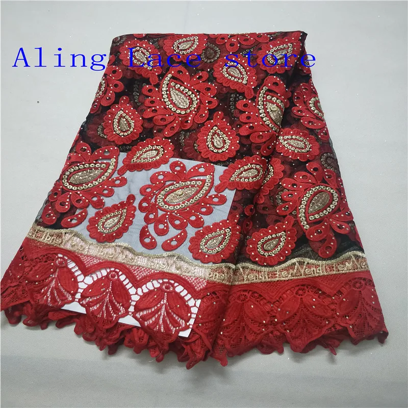 

2019 Latest African Lace Fabric High quality Stones with Embroidery Nigerian Lace Fabric For Women French Mesh Lace Fabric