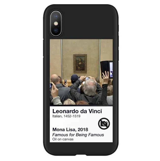 Веселые Чехлы Mona Lisa для iPhone XS XR MAX Ван Гог звездное мягкий чехол телефона X 5 6 6S Plus 7 8
