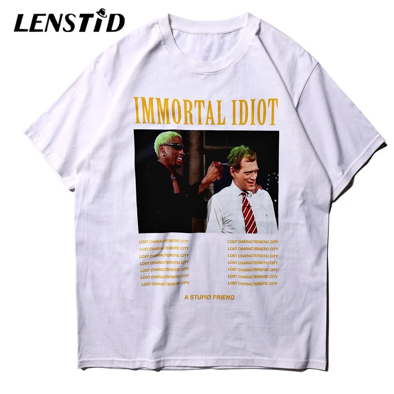 Мужские футболки в стиле хип хоп LENSTID Funny Stupid Friend винтажные повседневные с