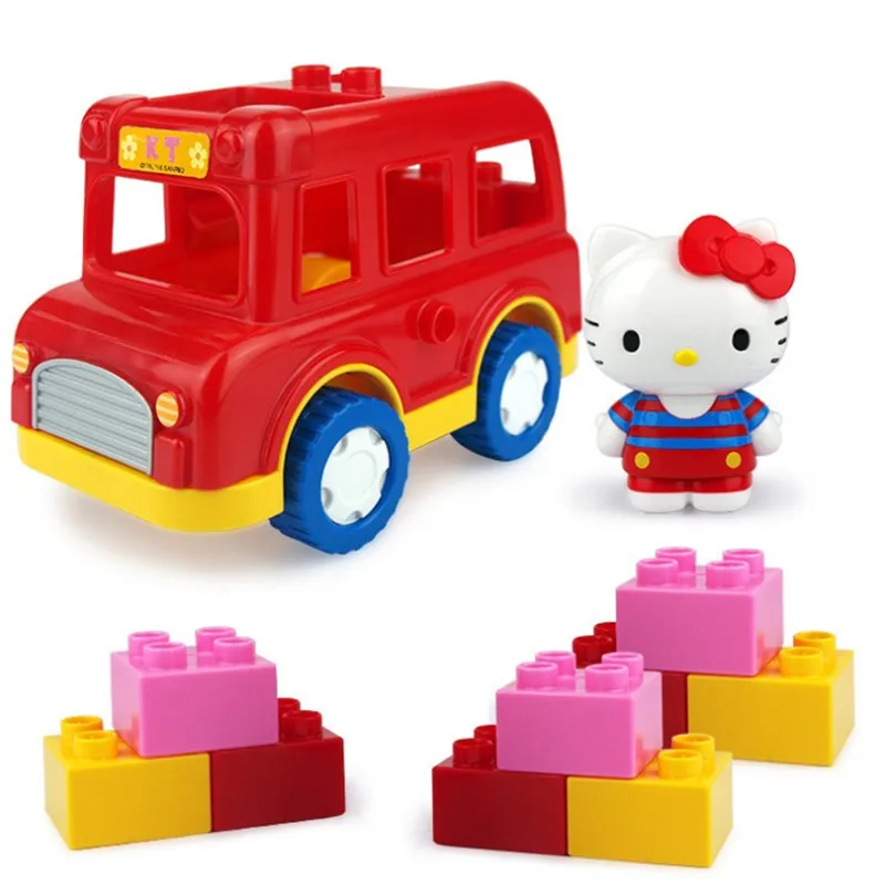 Hello kitty головоломка DIY строительные блоки серии детская модель двойной игрушки