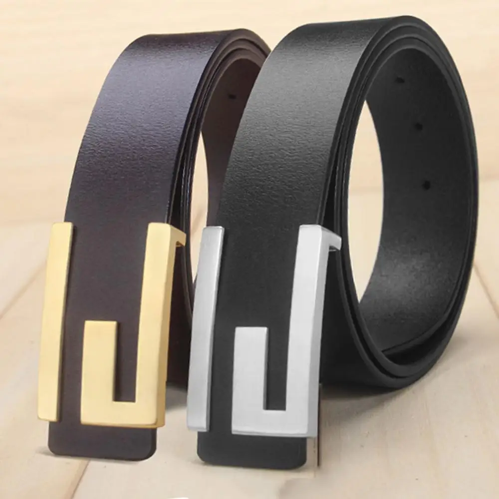 CUKUP Brand Luxury Top Quality Cowskin Cowhide Leather Belt for Men Male Stainless Steel Slide Buckle Men's Belts LUCK771