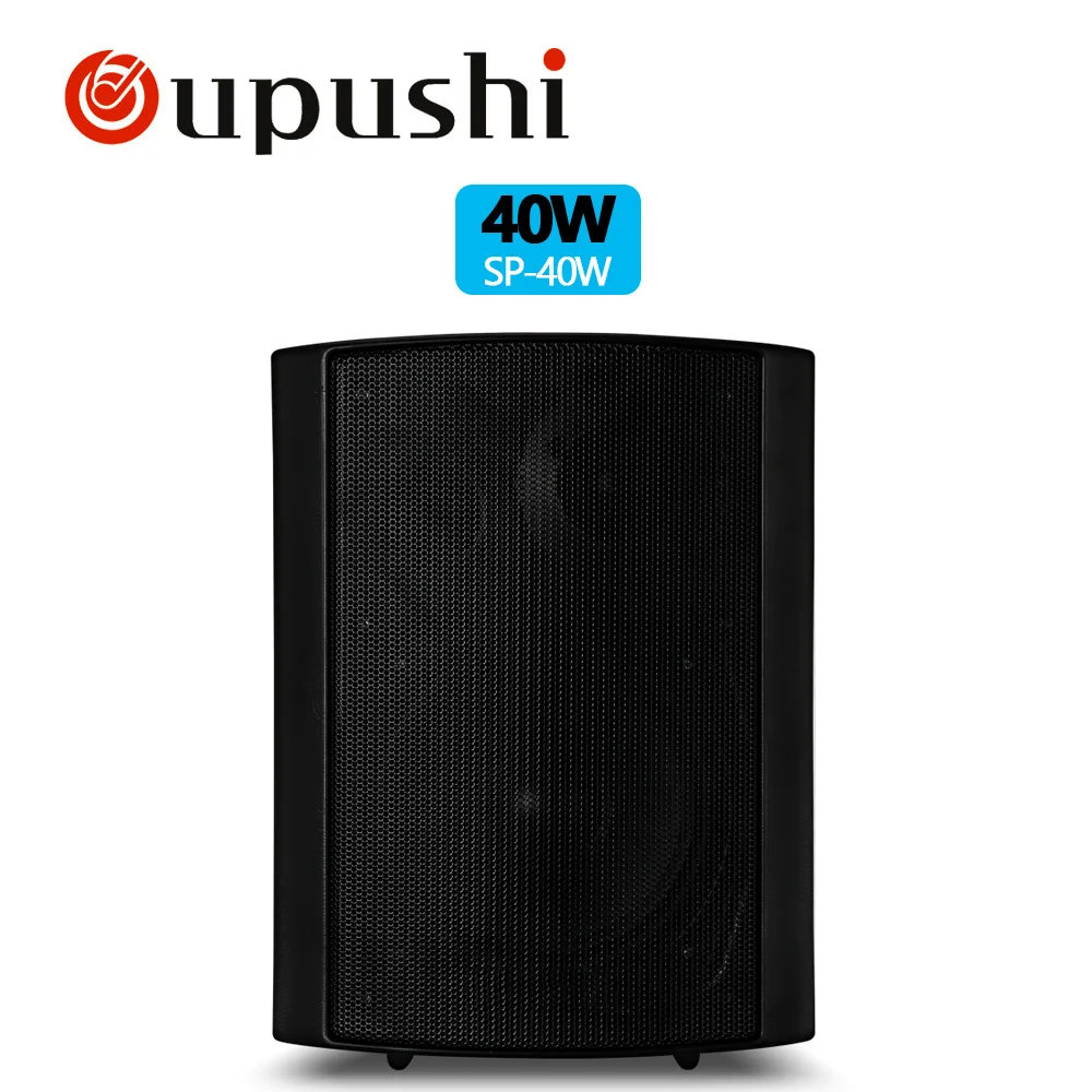 Oupushi 2-Way полный спектр настенный динамик 20 Вт, 40 Вт домашний кинотеатр на стене динамик s белый и черный для фоновой музыки - Цвет: 40W Black