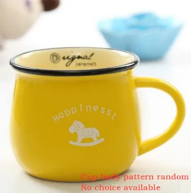 C247 Yellow CTREE 1 шт. Творческий Карамельный цвет Винтаж Творческий Керамика кружка простой завтрак молоко чашки Кофе кружки Чай чашки 150/250/380 мл C247 - Цвет: C247 Yellow