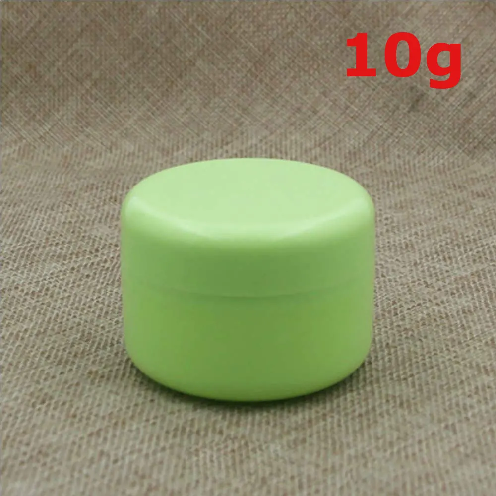 Green x 10g 10 шт. для пробников пустой контейнеры банки горшки бутылки с крышками Обложка Чехлы для крема для лосьона, косметики косметика масла губ Бальзамы пигменты - Цвет: Green x 10g
