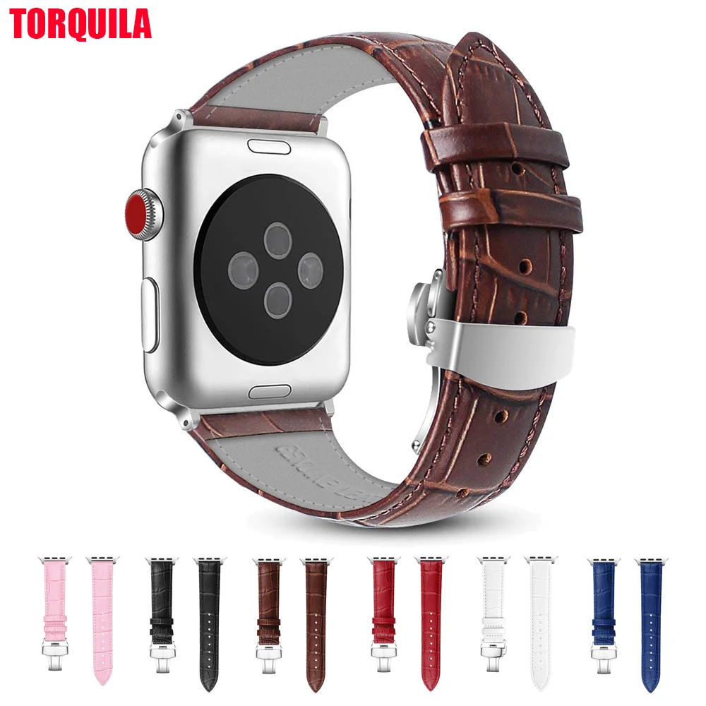 TORQUILA кожаный ремешок для наручных часов Apple Watch Series 4/3/2/1 44 мм/40 мм часы с ремешком
