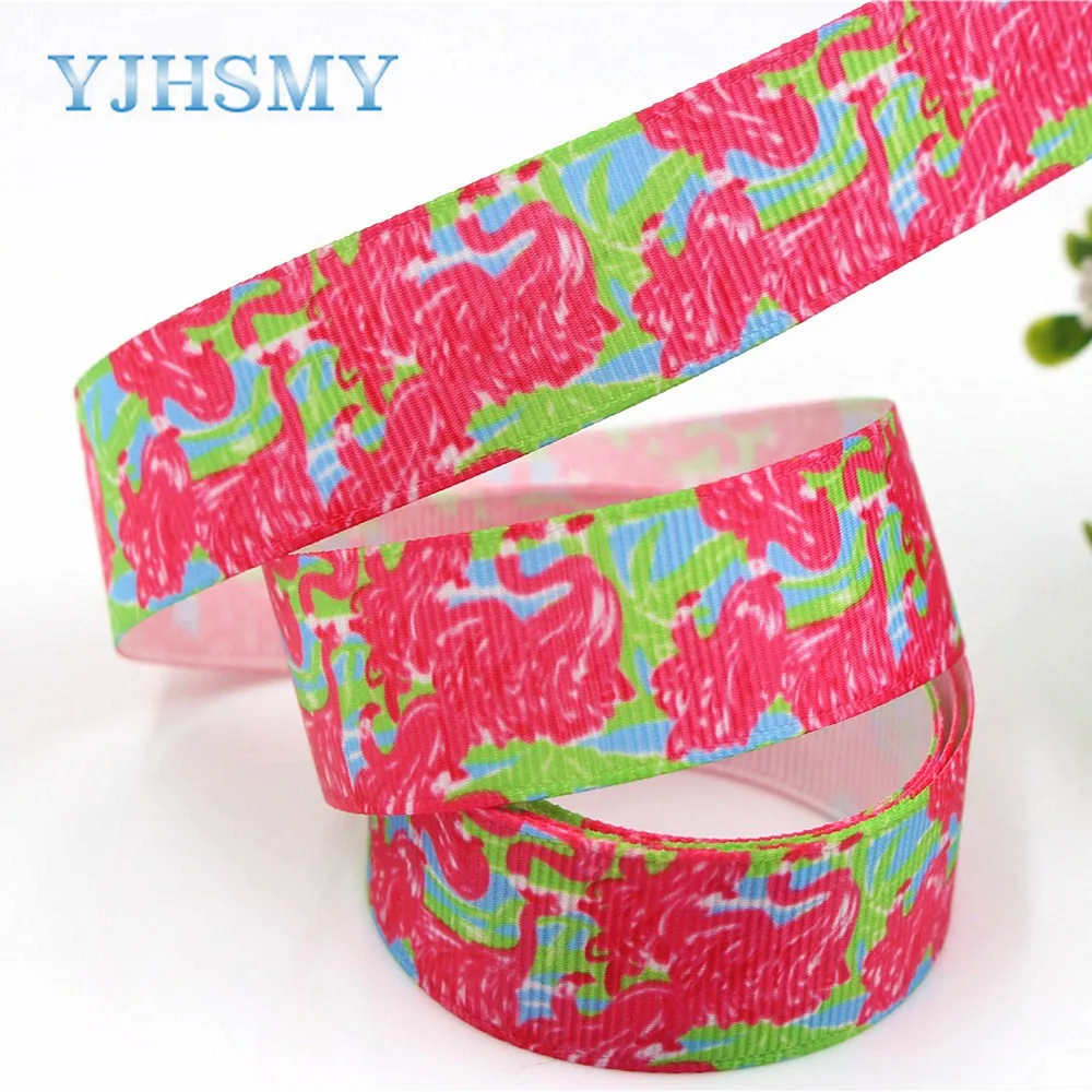 YJHSMY D-171208-448 10 ярдов 22 мм цветы напечатаны grosgrain ленты DIY ручной работы аксессуары