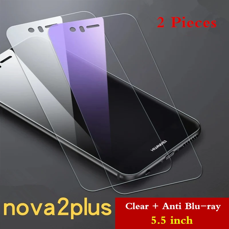 2 шт., закаленное стекло для huawei Nova 2 plus, полностью закаленное стекло, Защита экрана для huawei Nova, антибликовое стекло, защитная пленка - Цвет: Nova2plus