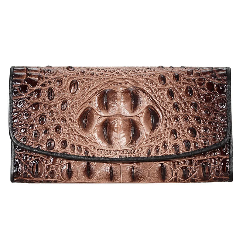 Женский Длинный Кожаный клатч модный кошелек из крокодиловой кожи с узором