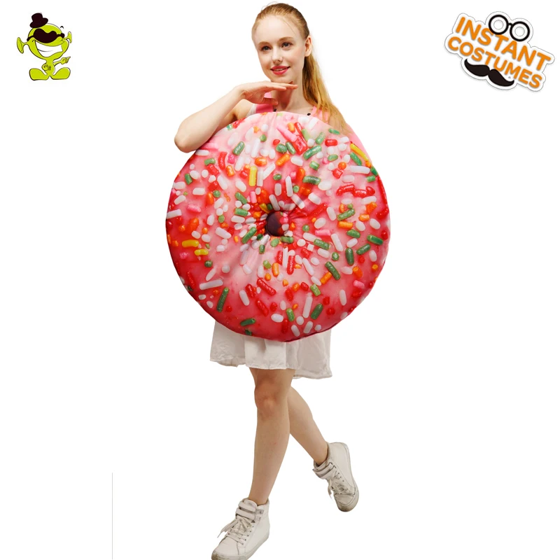 Purim Праздник женский розовый костюм пончик взрослые Мультфильм Косплей красочные костюмы для взрослых представление