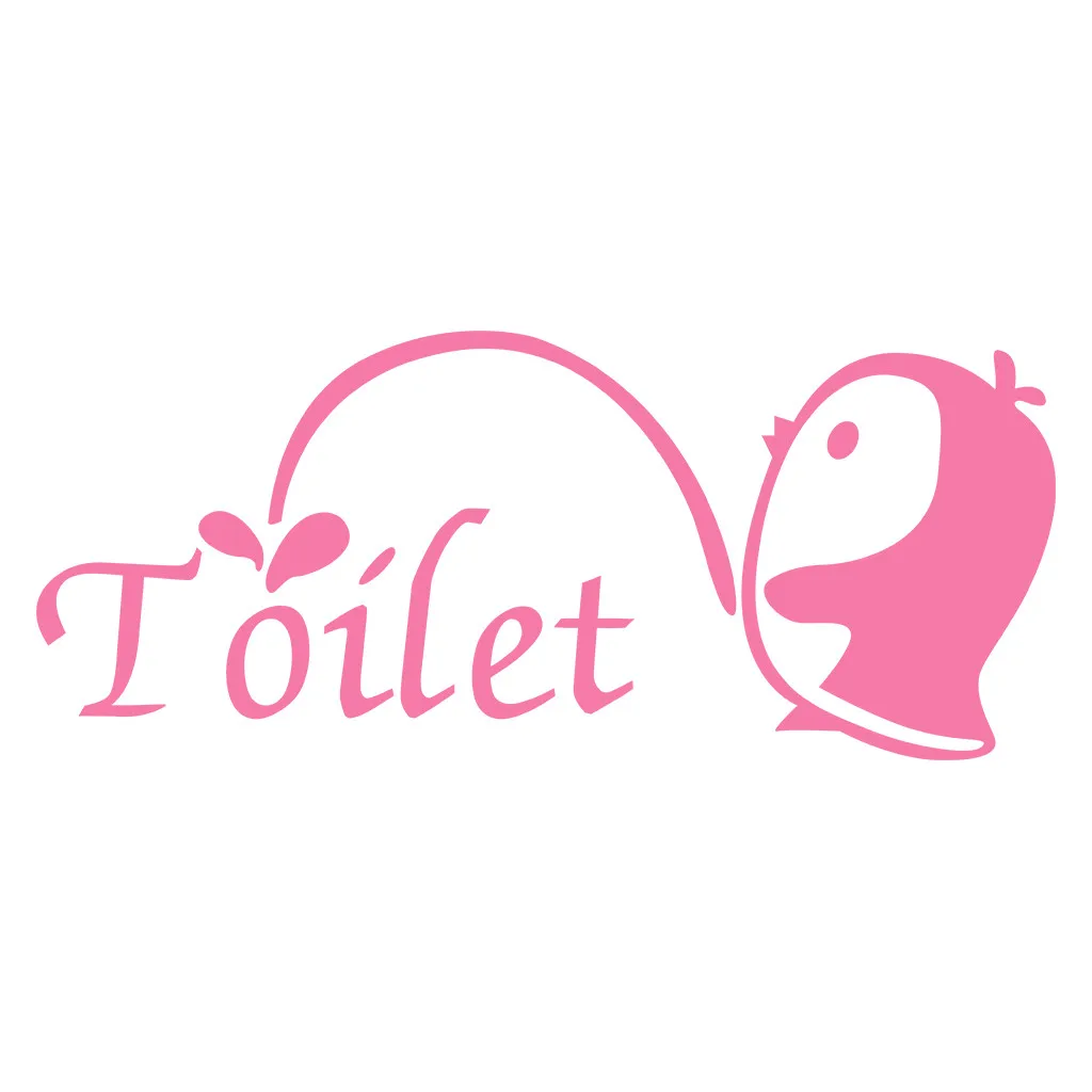 Cute Penguin Urinal Toilet Sticker PVC moisture-proof Bathroom Decoration Home Cartoon Applique Creative Wall | Дом и сад