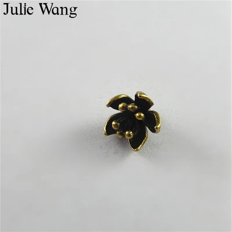 10 шт. медные Подвески для ожерелья Julie Wang в античном стиле бронзовые цветы