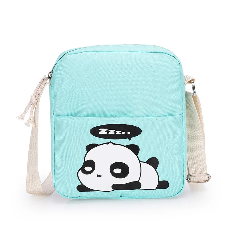 

DIOMO panda bag female canvas school backpack set for boys with girls teenagers laptop bagpack women crossbody pencil case child