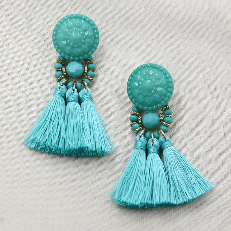 Модные женские маленькие тканевые серьги с кисточками, Boho ювелирные изделия ручной работы, Aretes De Mujer Boucle D'oreille Femme, летние серьги с бахромой