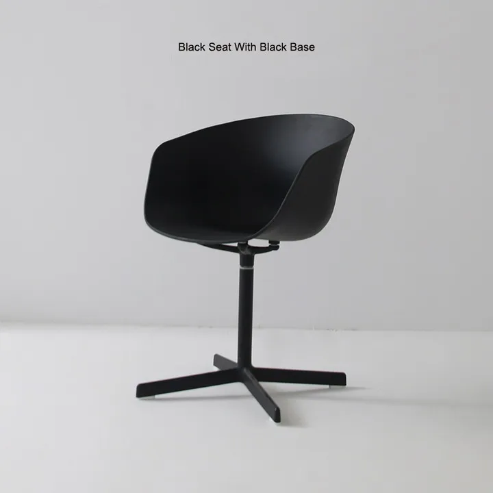 Black Seat Black Bas Современный классический дизайн модный Ins скандинавский Лофт металлический алюминиевый основание мягкий цвет поворотный офисный кабинет компьютер обеденный подлокотник стул 1 шт - Цвет: Black Seat Black Bas