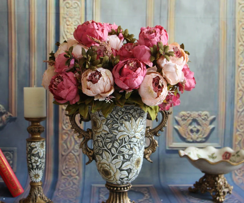 Новинка 2017 европейские шелковые цветы 1 шт. букет искусственные осенние яркие