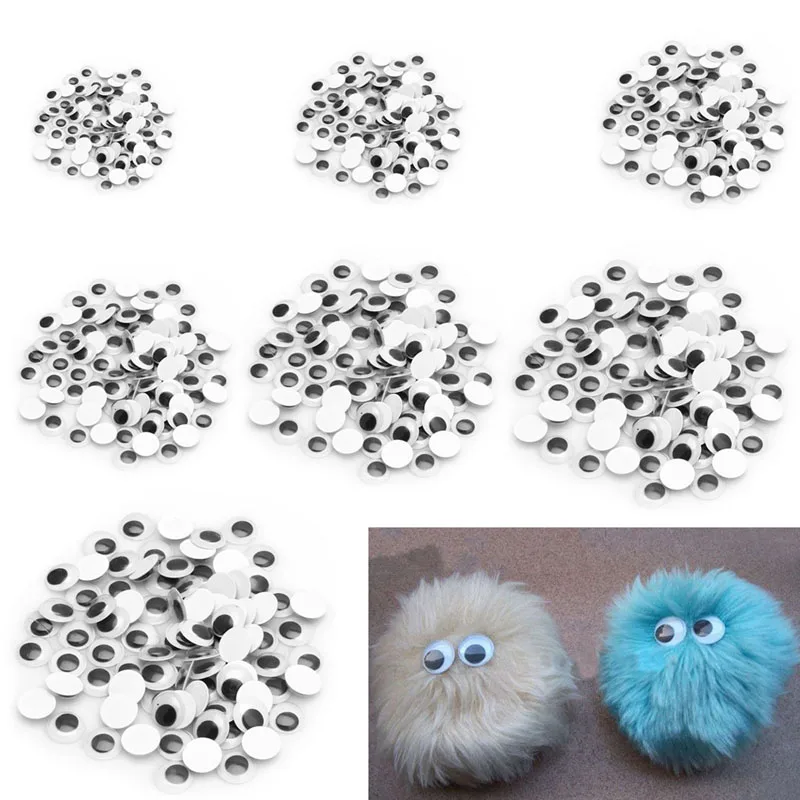

100PCS Wiggly Wobbly Googly Eyes Self-adhesive Scrapbooking Crafts