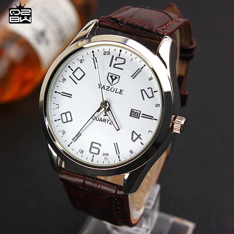 Для мужчин 2017 лучшие продажи человек кожаный ремешок календарь дата кварцевый