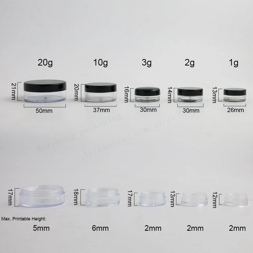 1000x1g 2g, 3g, с функцией 10 г, 20 г, бутылки для многоразового использования путешествия крем-лосьон для лица пластиковый косметический контейнер баночка для косметики горшок контейнеры