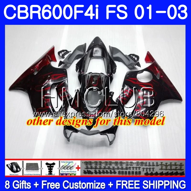 Корпус для HONDA CBR600F4i CBR600FS CBR600 F4i 01 02 03 61HM.24 CBR 600 FS 600F4i 2001 2002 2003 красный|Комбинезоны| |