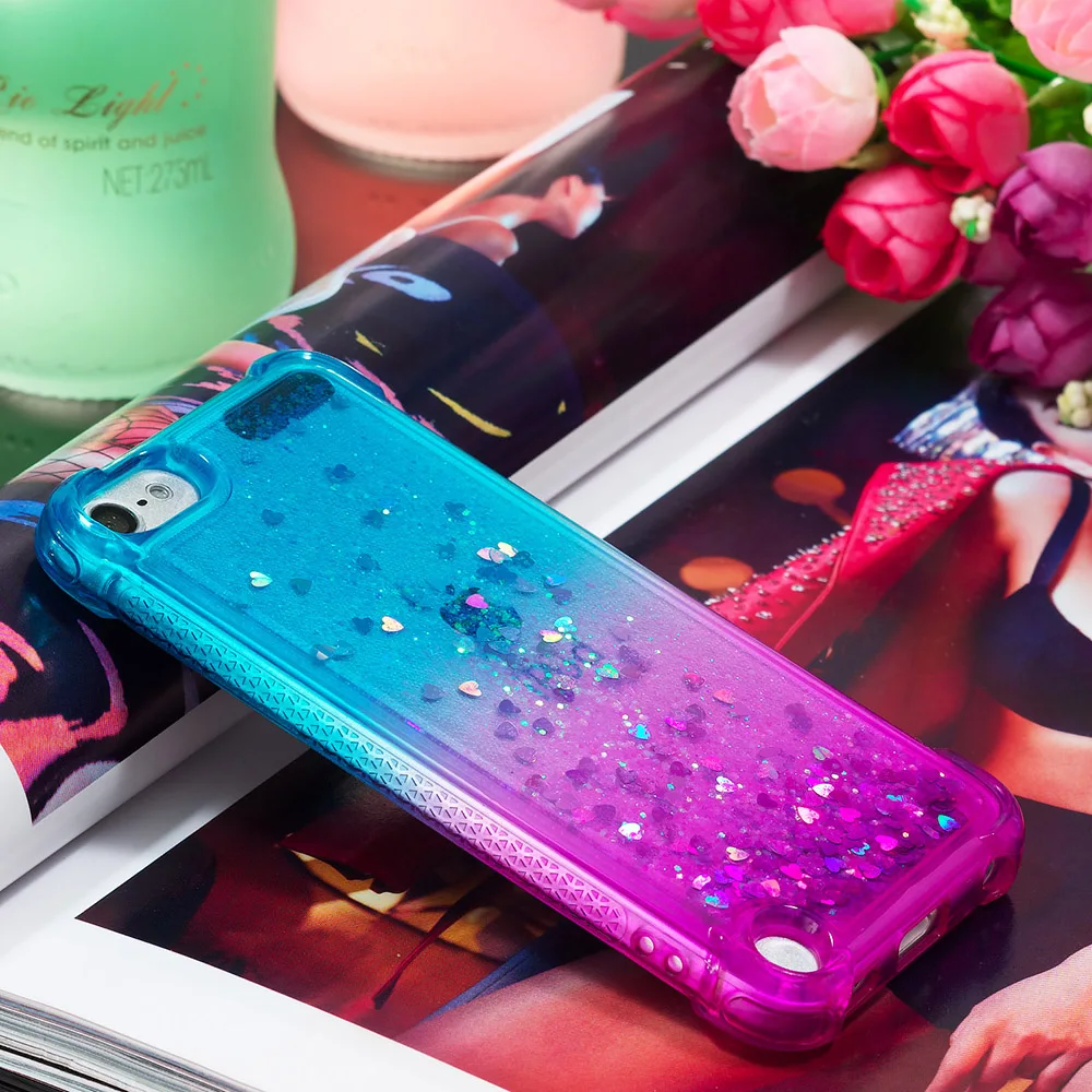 Градиентный Блестящий Жидкий чехол для Apple iPod Touch 6, чехол для Apple iPod Touch 5, динамичный зыбучий песок, анти-осенний чехол