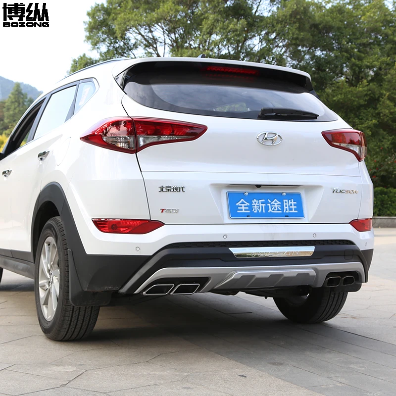 Для hyundai Tucson высококачественные АБС хромированные передние и задние бамперы Защита от скольжения литье автомобиля-Стайлинг