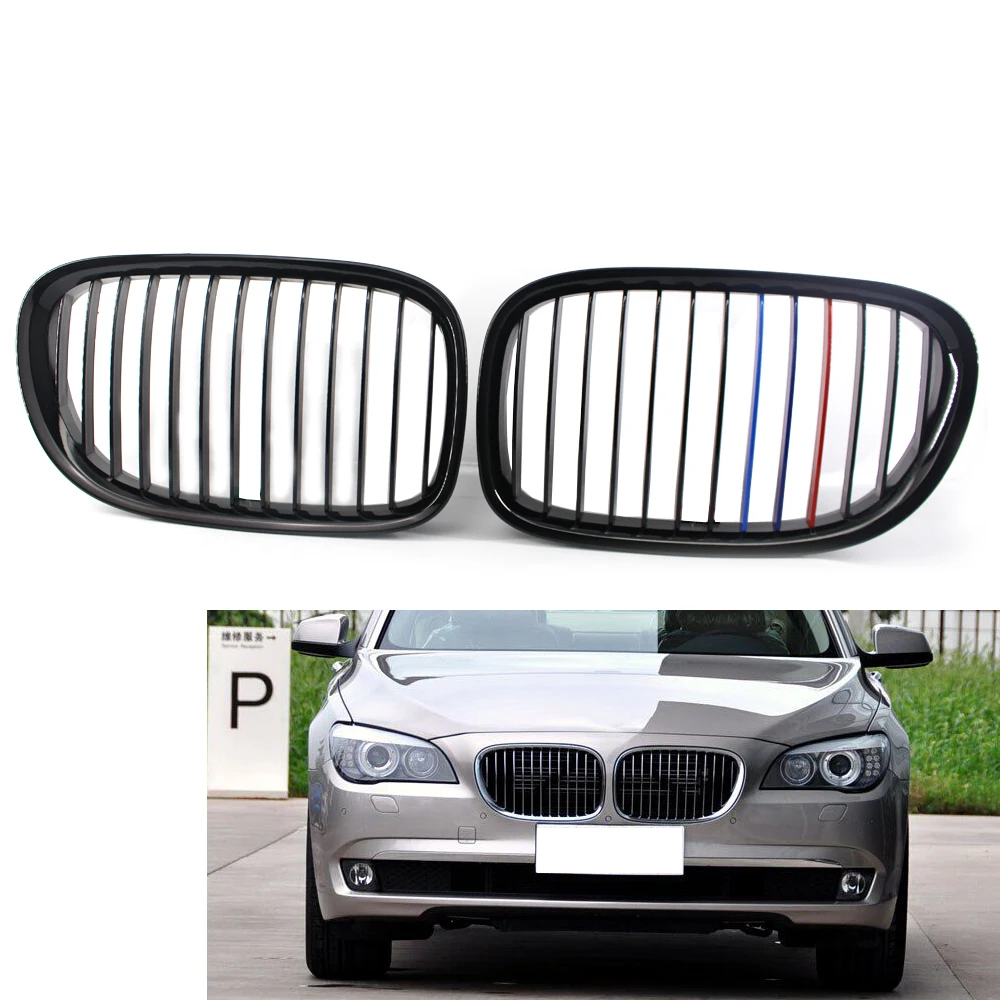 

For BMW 7 Series F01 F02 740L 750i 740i 2009-2015 Kidney Grill Gloss Black M-Color Grille 51117184151, 51117184152 Left Right