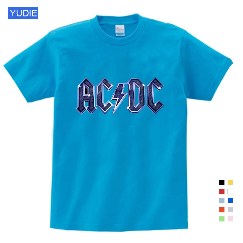 ACDC, Детская футболка детская ACDC футболка в стиле рок, Повседневная футболка с короткими рукавами для мальчиков и девочек, детские топы унисекс, одежда для малышей YUDIE - Цвет: T-shirt